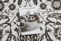 Dywan MATEO 8037/944 Nowoczesny ramka, kwiaty - strukturalny szary / beż 