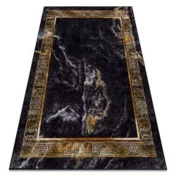 MIRO 51278.809 Waschteppich Marmor, griechisch Anti-Rutsch - schwarz / gold
