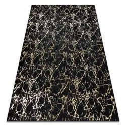 MIRO 11111.2106 Waschteppich Marmor, glamour Anti-Rutsch - schwarz / gold