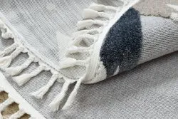 Dywan YOYO EY81 koło szary / biały - Niedźwiedź, góry dla dzieci, strukturalny, sensoryczny Frędzle
