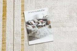 Dywan DUKE 51523 krem / złoty - Ramka, strukturalny, bardzo miękki, frędzle 