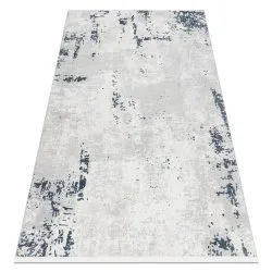 Moderner Teppich DUKE 51378 creme / blau - Beton, Stein strukturiert, sehr weich, Fransen