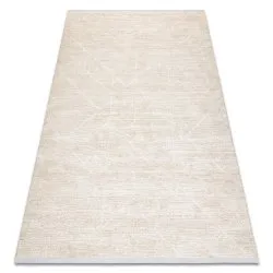 Moderner Teppich DUKE 51533 creme - Geometrisch, strukturiert, sehr weich, Fransen