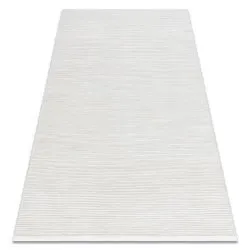 Moderner Teppich DUKE 51376 creme - Streifen, strukturiert, sehr weich, Fransen