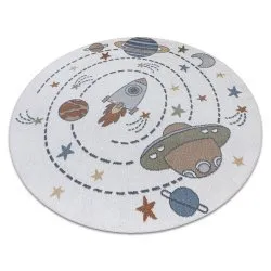 Teppich BONO 8288 Kreis Raum, Planeten creme / anthrazit