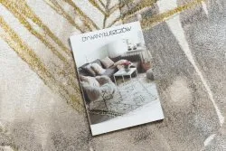 Dywan BLISS Z216AZ137 krem / złoty - Liście Palmy, nowoczesny, strukturalny 