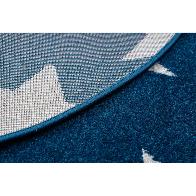 SKETCH runder Teppich - weicher blauer Teppich für das Schlafzimmer
