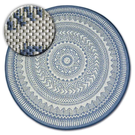 Runder Teppich aus Sisal, farbenfrohes Design, perfekt für Wohnräume