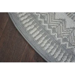Kreisförmiger Teppich aus Sisal in Grau, ideal für Wohnräume