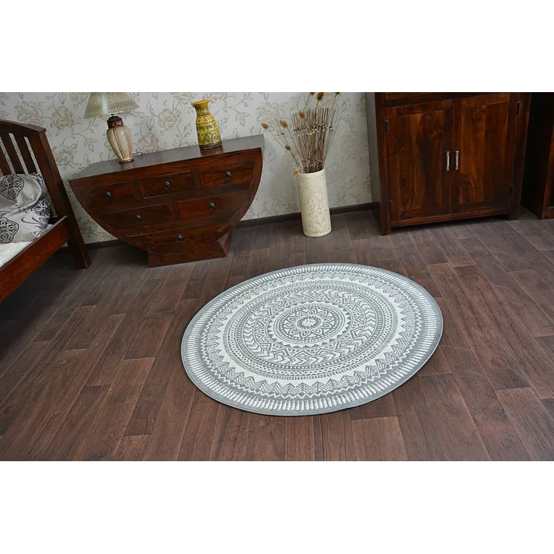 Eleganter runder Sisal Teppich, stilvolle Ergänzung für jedes Interieur