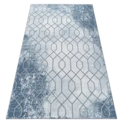 Teppich ACRYL VALENCIA 3951 HEXAGONE Blau/Grau