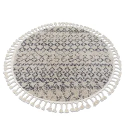 Teppich BERBER AGADIR G0522 Kreis sahne / grau Franse berber marokkanisch shaggy