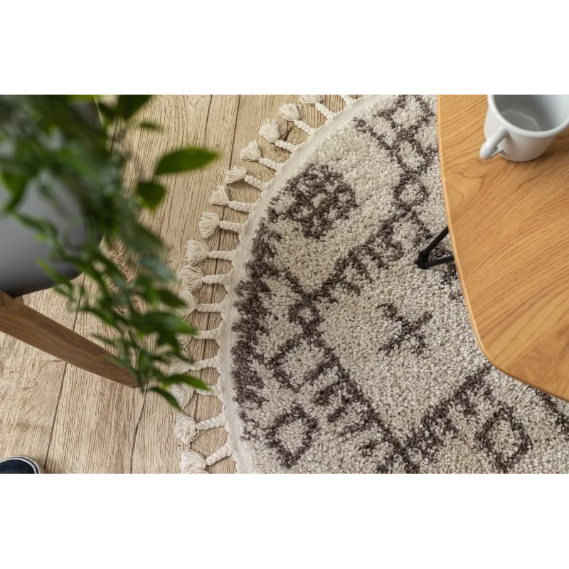 Weicher Shaggy-Teppich mit Fransen, gemütlich für das Schlafzimmer