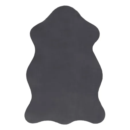 Teppich in grau mit Kaninchenfell-Imitation, moderner Teppich für jeden Raum