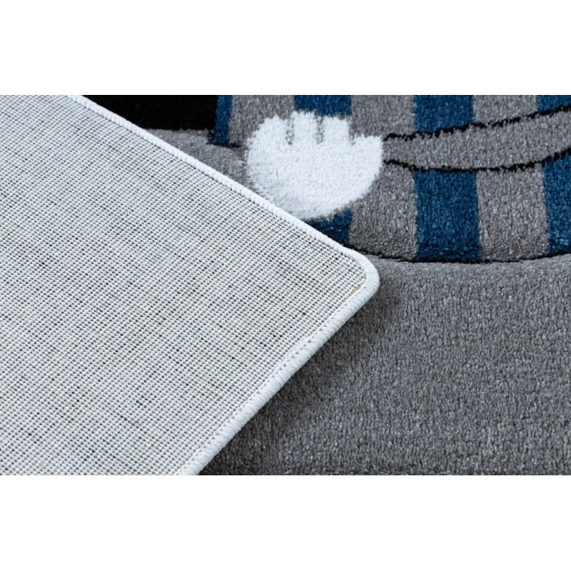 Weicher blauer Kinderteppich mit Piratenschiff-Motiv