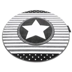 Kinderteppich PETIT STAR STERNE Kreis grau