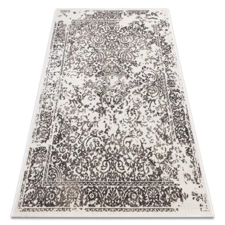 Beiger Vintage Teppich mit klassischem Rosettenmuster, ideal für Wohnzimmer
