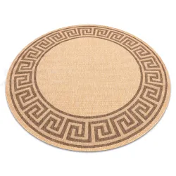 Runder Sisalteppich Floorlux in griechischem Mais/Coffee, 200cm Durchmesser