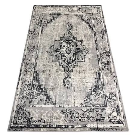 Teppich im Vintage-Stil mit Rosette, grau/schwarz, 120x170cm, klassischer Teppich