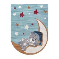 Kinder-Teppich TOYS 75322 Bär für Kinder - modern, unregelmäßige Form marineblau - türkis / creme