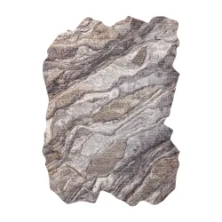 Teppich TINE 75313B Stein, Felsen - modern, unregelmäßige Form dunkelgrau / hellgrau