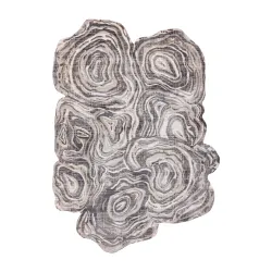 Teppich TINE 75426A Baumstamm Holz - modern, unregelmäßige Form creme / grau