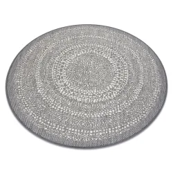Runder Teppich aus grauem Sisal, perfekt für stilvolle Räume