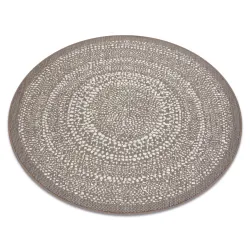 Beiger runder Teppich aus Sisal, perfekt für stilvolle Räume
