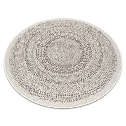 Runder Sisalteppich in Creme, perfekt für stilvolle Räume
