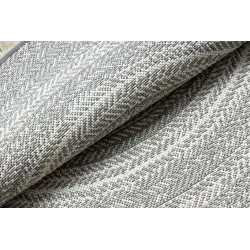 Runder Teppich für den Garten, grauer Sisal, Boho-Stil, langlebig und elegant