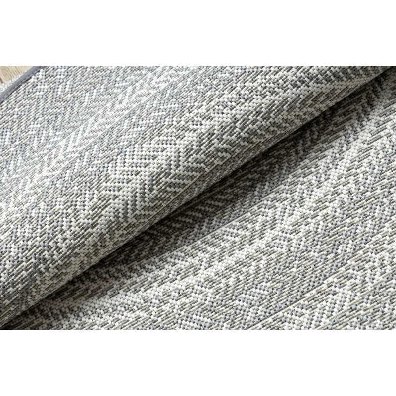 Runder Teppich für den Garten, grauer Sisal, Boho-Stil, langlebig und elegant