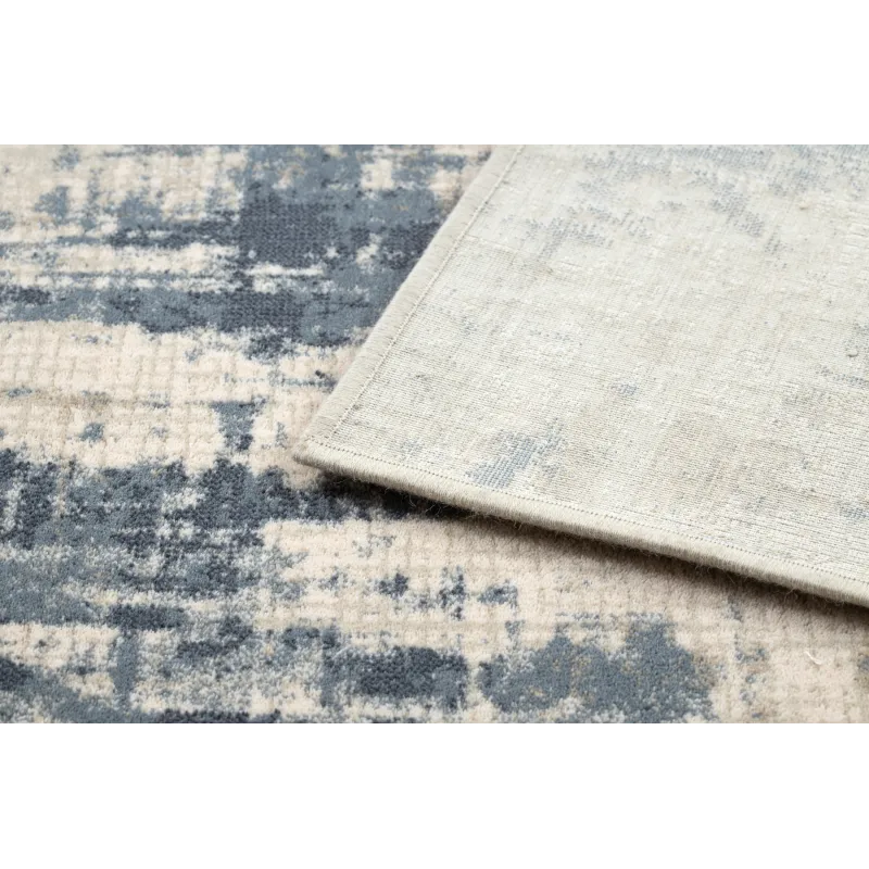 Weicher Wollteppich NAIN in beige und dunkelblau, vintage, ideal für das Kinderzimmer