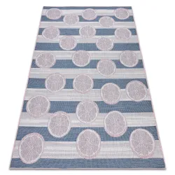 Sisal Teppich SION in ecru, rosa und blau, flach gewebt