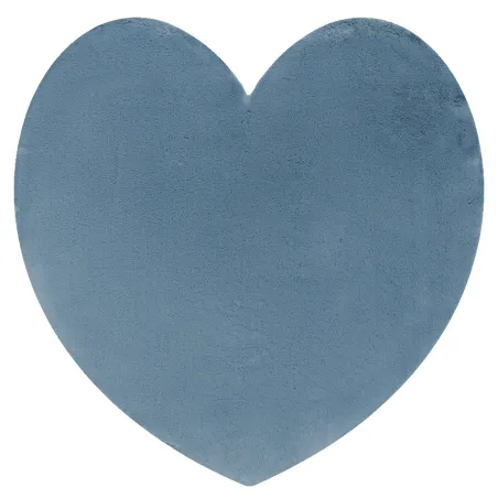 Moderner SHAPE 3105 Herz Teppich - blauer, plüschiger, rutschfester Waschteppich