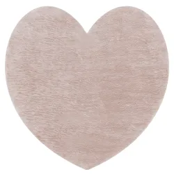 Moderner Waschteppich SHAPE 3105 Herz Shaggy - erröten rosa plüschig, Antirutsch
