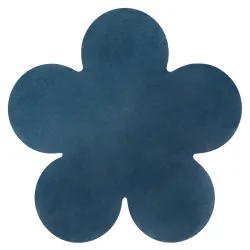 Moderner Waschteppich SHAPE 3106 Blume Shaggy - blau plüschig, Antirutsch