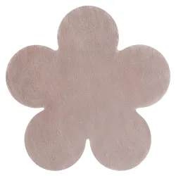 Moderner Waschteppich SHAPE 3106 Blume Shaggy - erröten rosa plüschig, Antirutsch