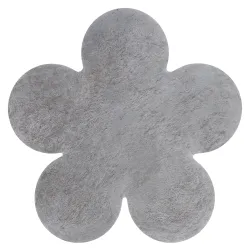 Moderner Waschteppich SHAPE 3106 Blume Shaggy - grau plüschig, Antirutsch
