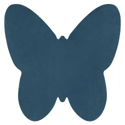 Moderner Waschteppich SHAPE 3150 Schmetterling Shaggy - blau plüschig, Antirutsch