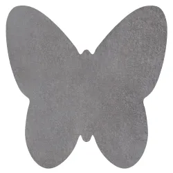 Moderner Waschteppich SHAPE 3150 Schmetterling Shaggy - grau plüschig, Antirutsch
