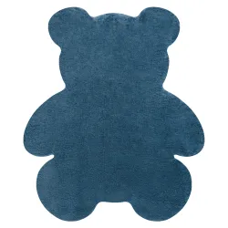 Moderner Waschteppich SHAPE 3146 Teddybär Shaggy - blau plüschig, Antirutsch