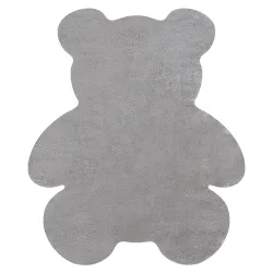 Moderner Waschteppich SHAPE 3146 Teddybär Shaggy - grau plüschig, Antirutsch