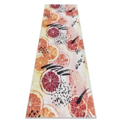 ANDRE 1270 Waschteppich Orangen, Küche, Anti-Rutsch - rosa