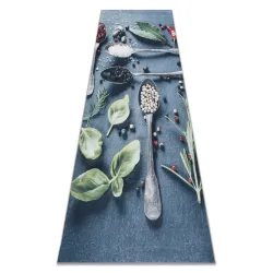 ANDRE 1151 Waschteppich Löffel, Küche, Anti-Rutsch - blau