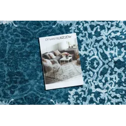 ANTIKA Teppich in Blau, modernes Muster, ideal zum Waschen und für jeden Raum