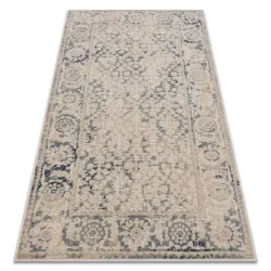 Teppich Wolle NAIN Rahmen Ornament vintage 68981/50955 beige / dunkelblau