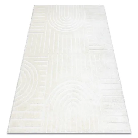 Moderner geometrischer Teppich in Creme, ideal für Ihr Wohnzimmer