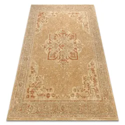 Teppich LEGEND 468 03 GB700 Wolle OSTA - Rosette, Rahmen exklusiv Beige / Rot