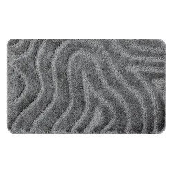 Dywan łazienkowy SUPREME WAVES fale, antypoślizgowy, miękki - szary