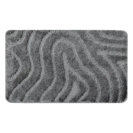 Dywan łazienkowy SUPREME WAVES fale, antypoślizgowy, miękki - szary